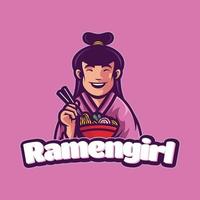 logo mascotte ramen fille mascotte illustrations vecteur