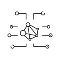 icône linéaire du réseau mondial. illustration de la ligne mince. chaîne de blocs. lien. symbole de contour. dessin de contour isolé de vecteur