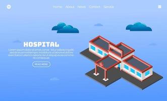 illustration graphique vectoriel du bâtiment de l'hôpital volant. style isométrique. parfait pour la page de destination Web, la bannière, l'affiche, etc.