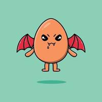 oeuf mignon brun dessin animé mignon comme dracula avec des ailes vecteur