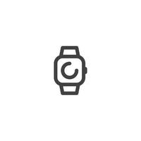 icône de ligne de montre intelligente. signe de style linéaire pour le concept mobile et la conception web. icône de vecteur de contour smartwatch. symbole, illustration de logo. graphiques vectoriels