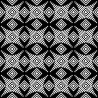 motif de tissu géométrique floral noir blanc vecteur