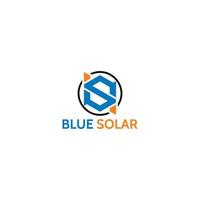lettre initiale abstraite logo b et s en bleu isolé sur fond blanc appliqué pour le logo de l'entreprise solaire résidentielle également adapté aux marques ou entreprises qui ont le nom initial bs ou sb vecteur