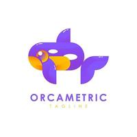 logo de la mer métrique orcametric vecteur