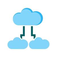 icône de ligne d'échange de données cloud vecteur