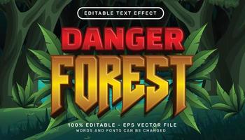 danger forêt effet de texte 3d et effet de texte modifiable
