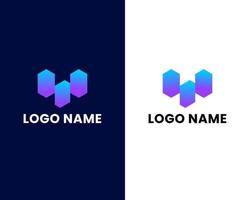 lettre w modèle de conception de logo moderne coloré créatif vecteur