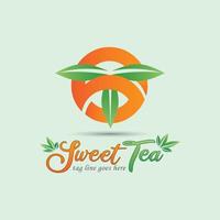 logo de thé sucré, initiales logo s et t, vecteur gratuit