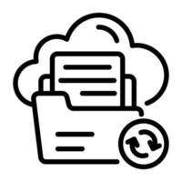 icône de dossier cloud conçue dans un style linéaire vecteur