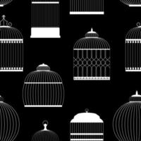 illustration vectorielle de silhouettes de cages à oiseaux vintage vecteur