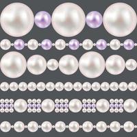 bordures réalistes de perles définies illustration vectorielle