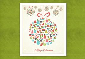 Retro Hanging Christmas Ornament Vector Background