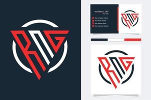 lettre initiale rng triangle logo moderne couleur rouge et blanche vecteur