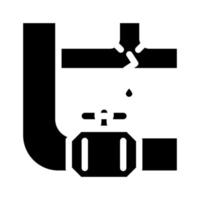 tuyau réparation glyphe icône illustration vectorielle signe vecteur