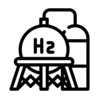 illustration vectorielle de l'icône de la ligne du réservoir d'hydrogène de stockage vecteur