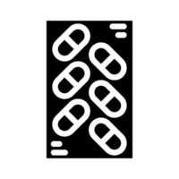 paquet de médicaments icône glyphe illustration vectorielle plate vecteur