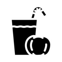 boisson fraîche préparée à partir d'illustration vectorielle d'icône de glyphe de tomate vecteur