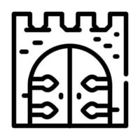 objectif de l'illustration vectorielle de l'icône de la ligne du château médiéval vecteur