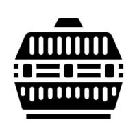 cage pour le transport animal domestique glyphe icône illustration vectorielle vecteur
