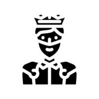 illustration vectorielle d'icône de glyphe de personnage fantastique roi vecteur