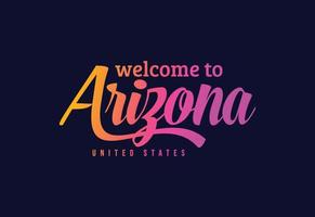 bienvenue dans l'illustration de conception de polices créatives de texte de mot arizona. signe de bienvenue vecteur