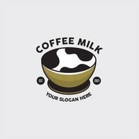 idées de logo de lait de café avec une tasse vecteur