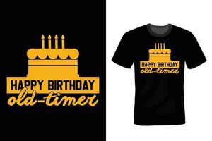 conception de t-shirt d'anniversaire, vintage, typographie vecteur