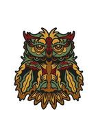 ornement de hibou dans le style de couleur baroque .illustration vectorielle vecteur