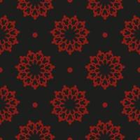 arrière-plan vectoriel continu abstrait noir et rouge chinois. papier peint dans un modèle de style vintage. élément floral indien. ornement graphique pour tissu, emballage, emballage.