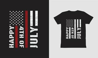 conception de t-shirt joyeux 4 juillet. conception de jour indépendant des états-unis. vecteur