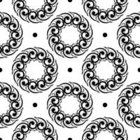 papier peint dans un motif de style baroque. élément floral noir et blanc. ornement graphique pour papier peint, tissu, emballage, emballage. ornement floral oriental. style simple, illustration vectorielle. vecteur