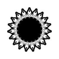 mandala indien. logo noir et blanc. éléments de conception de tissage. vecteur de logos de yoga.