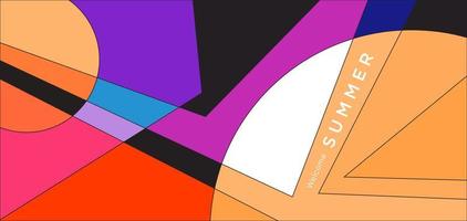 fond géométrique abstrait coloré pour bannière d'été vecteur