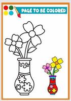 livre de coloriage pour les enfants belle fleur vecteur