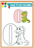 livre de coloriage pour enfants iguane mignon vecteur