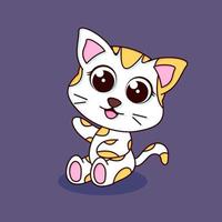 mignon bébé chat icône illustration.flat cartoon style vecteur