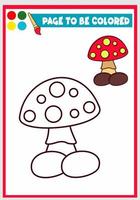 livre de coloriage avec un champignon mignon vecteur