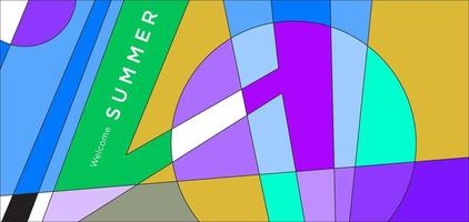 fond géométrique abstrait coloré pour bannière d'été