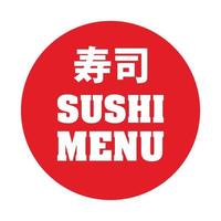 signe de menu de sushi avec traduction japonaise vecteur