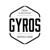 délicieux gyros signe timbre vintage vecteur