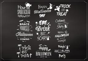 Chalkboard Halloween Elements Vector