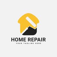 modèle de conception de logo de réparation à domicile simple et propre