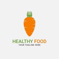 logo de conception vectorielle du concept d'aliments sains avec l'icône de la carotte vecteur