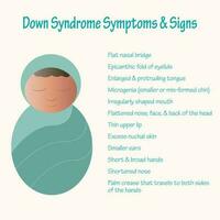 symptômes et signes du syndrome de Down chez les nouveau-nés vecteur