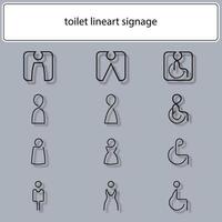 ensemble d'éléments de signalisation de conception d'icône d'illustration de toilette pour les informations technologiques. vecteur