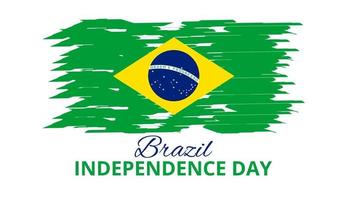 fête de l'indépendance du brésil avec drapeau isolé sur fond blanc vecteur