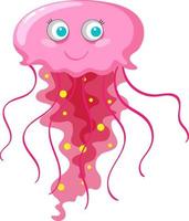 une méduse rose en style cartoon vecteur
