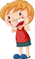 personnage de dessin animé mignon garçon dents dentaires vecteur