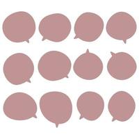 définir des bulles sur fond blanc. boîte de discussion et message de doodle ou nuage d'icônes de communication parlant pour les bandes dessinées et la boîte de dialogue de message minimal vecteur