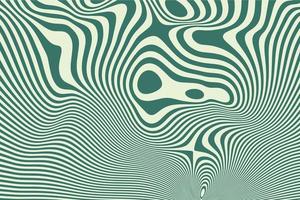 fond de lignes fluides dynamiques. motif d'illusion d'optique de vague rayé liquide vert vintage abstrait vecteur